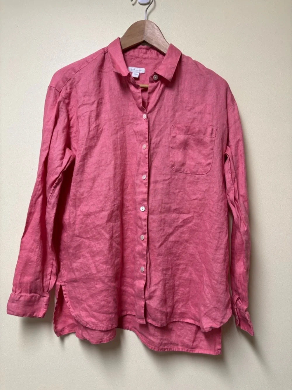 J Jill Love Linen Button Down Shirt Teaberry Small - Picture 6 of 11